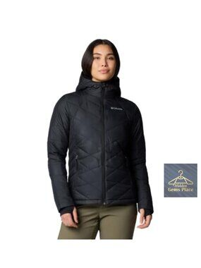 Quilted Hooded Puffer Jacket Omni-Heat Thermal Reflective Winter Coat